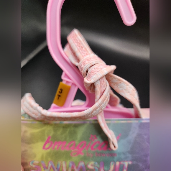 Bmagical Girls Patchwork Ruffle Bikini with 2 Hair Scrunchies, 2-Piece Size 3T - Picture 7 of 12